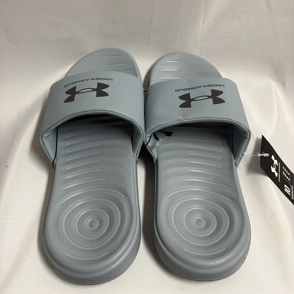 Under Armour Ansa Graphic Logo Slide Sandal Mod Gray Size 10 NWT - Picture 3 of 7